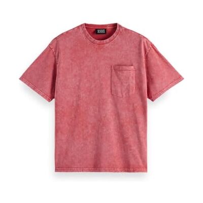 Scotch & Soda Tvättad ficka avslappnad passform t-shirt, Dusty Red 610, S Scotch & Soda Tvättad ficka avslappnad passform t-shirt, Dusty Red 610, S