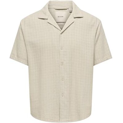 Only & Sons ONSLATHAM RLXSS Resort Linen STRUC SHI, Silverfoder, M Only & Sons ONSLATHAM RLXSS Resort Linen STRUC SHI, Silverfoder, M