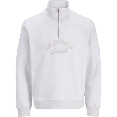 JACK & JONES Jorbleecker varumärke sweat high neck Bf, Ljus vit, XXL JACK & JONES Jorbleecker varumärke sweat high neck Bf, Ljus vit, XXL
