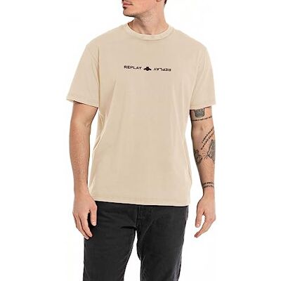 Replay T-shirt för män med normal passform, 803 Light Taupe, S Replay T-shirt för män med normal passform, 803 Light Taupe, S