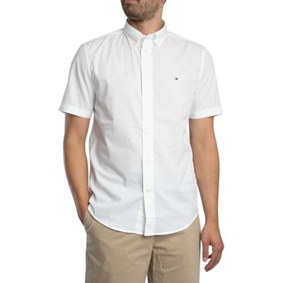 Tommy Hilfiger Herr FLEX POPLIN SOLID S/S SHIRT MW0MW37584 S/S skjorta, vit, XXL, Vit (optisk vit), XXL Tommy Hilfiger Herr FLEX POPLIN SOLID S/S SHIRT MW0MW37584 S/S skjorta, vit, XXL, Vit (optisk vit), XXL