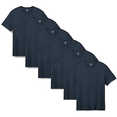 Amazon Essentials herr normal passform kortärmad rund hals t-shirt, 6-pack, Marinblått Xsp, L Amazon Essentials herr normal passform kortärmad rund hals t-shirt, 6-pack, Marinblått Xsp, L