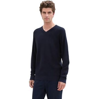 TOM TAILOR herrtröja, 13160 Stickad marinblå smälter, L TOM TAILOR herrtröja, 13160 Stickad marinblå smälter, L