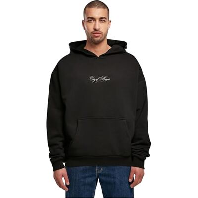 Tee huvtröja för män, 100% bomull, svart, XL, svart, XL Tee huvtröja för män, 100% bomull, svart, XL, svart, XL