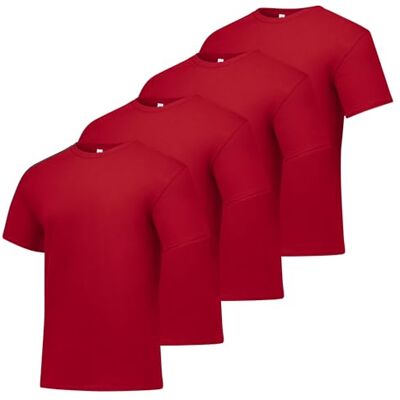 Hanes T-shirt för män, Essential-T bomull T-shirt 4-pack, -Our Best kortärmad t-shirt, supermjuk bomull, multipack, mörkröd, S Hanes T-shirt för män, Essential-T bomull T-shirt 4-pack, -Our Best kortärmad t-shirt, supermjuk bomull, multipack, mörkröd, S