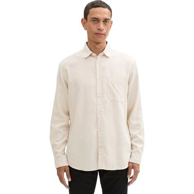 TOM TAILOR herrskjorta, 36107 – Lätt sandmelerad, XL TOM TAILOR herrskjorta, 36107 – Lätt sandmelerad, XL