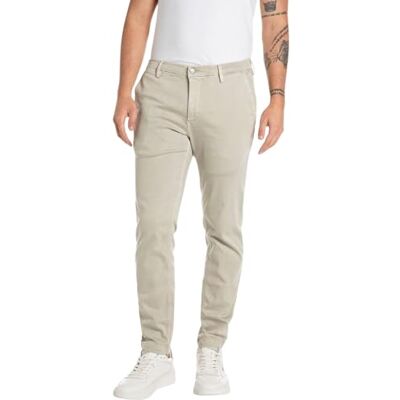 Replay Herr Chino Zeumar Slim Fit Hyperflex X-Lite med stretch, Mångrå 604, 33W / 30L Replay Herr Chino Zeumar Slim Fit Hyperflex X-Lite med stretch, Mångrå 604, 33W / 30L