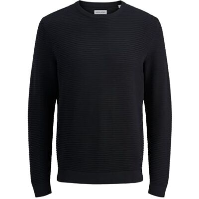JACK & JONES Jjotto Knit Crew Neck Aw25, svart, XS JACK & JONES Jjotto Knit Crew Neck Aw25, svart, XS