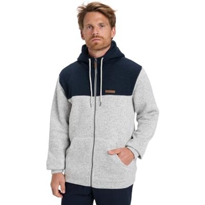 Quiksilver Keller block dragkedja fleecetröja grå S Quiksilver Keller block dragkedja fleecetröja grå S