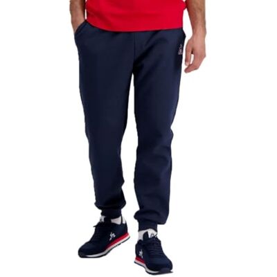 Le Coq Sportif ESS Pant Regular N°1 M träningsoverall för män dubbelsidig bomull polyester klassisk passform elastiskt midjeband utomhus dragsko storlek XL blå Le Coq Sportif ESS Pant Regular N°1 M träningsoverall för män dubbelsidig bomull polyester klassisk passform elastiskt midjeband utomhus dragsko storlek XL blå