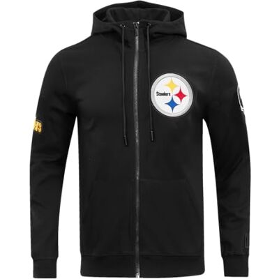 Pro Standard NFL Pittsburgh Steelers Classic Chenille hel dragkedja huvtröja svart L Pro Standard NFL Pittsburgh Steelers Classic Chenille hel dragkedja huvtröja svart L