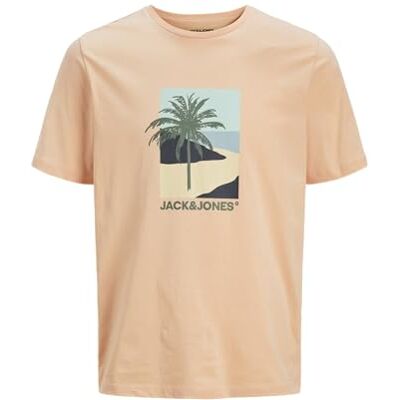 JACK & JONES Jjbarbados Tee Ss Crew Neck, Persika parfait, M JACK & JONES Jjbarbados Tee Ss Crew Neck, Persika parfait, M