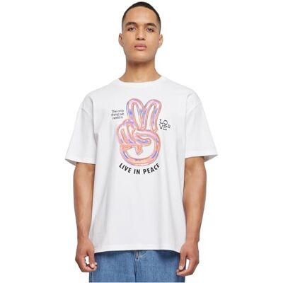 Herr live in Peace Oversize Tee White S t-shirt, S, Vit, S Herr live in Peace Oversize Tee White S t-shirt, S, Vit, S