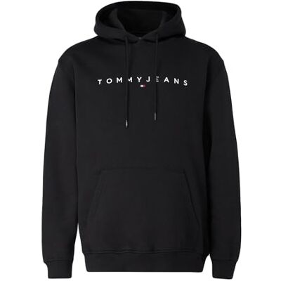 Tommy Jeans herr TJM REG LINEAR LOGO HOODIE EXT DM0DM20746BDS005 pullover huvtröja, svart (svart), XL, svart (svart), XL Tommy Jeans herr TJM REG LINEAR LOGO HOODIE EXT DM0DM20746BDS005 pullover huvtröja, svart (svart), XL, svart (svart), XL