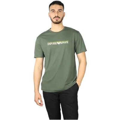 Giorgio Armani man tryckt ur vatten rund hals t-shirt grön XL, Klättring Pr.macrolog, XL Giorgio Armani man tryckt ur vatten rund hals t-shirt grön XL, Klättring Pr.macrolog, XL