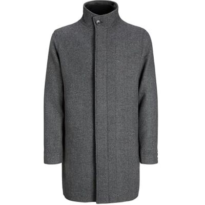JACK & JONES Jprcckeith ull blandning stancollar coat Sn, Mörkgrå melange, XS JACK & JONES Jprcckeith ull blandning stancollar coat Sn, Mörkgrå melange, XS