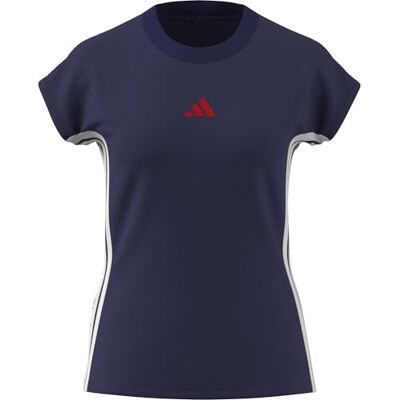 adidas Kobiety ESSENTIALS 3-STRIPES SINGLE JERSEY TEE, mystery ink/white, XS adidas Kobiety ESSENTIALS 3-STRIPES SINGLE JERSEY TEE, mystery ink/white, XS