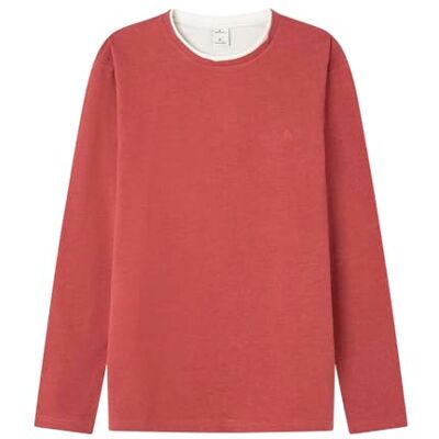 Springfield Oxford Melange Dubbel Rund Hals L/S Trädbroderi, Rosa, M Springfield Oxford Melange Dubbel Rund Hals L/S Trädbroderi, Rosa, M