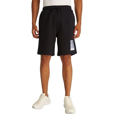 Calvin CK JEANS herr BRUSH STROKE GRAPHIC SHORTS J30J327528, svart (svart (svart), XXL, Svart (k svart), XXL Calvin CK JEANS herr BRUSH STROKE GRAPHIC SHORTS J30J327528, svart (svart (svart), XXL, Svart (k svart), XXL