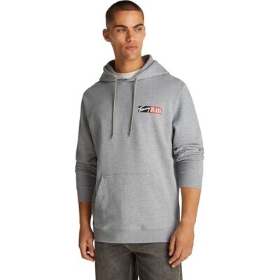 Tommy Jeans herrtröja huvtröja, Grå Htr, XXL Tommy Jeans herrtröja huvtröja, Grå Htr, XXL