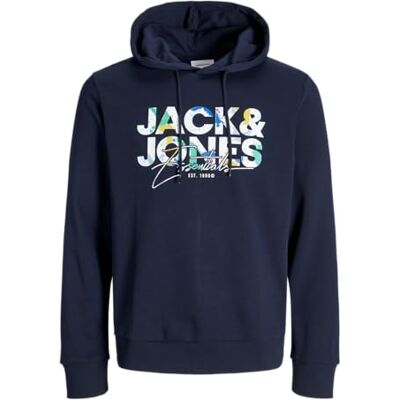 JACK & JONES Jjgeplas Sweat Hood, Sky Captain, XL JACK & JONES Jjgeplas Sweat Hood, Sky Captain, XL