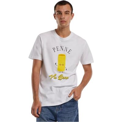 Tee Herr Penne va Benne T-shirt för män, vit, S Tee Herr Penne va Benne T-shirt för män, vit, S