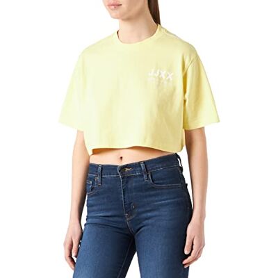 JJXX JACK & JONES Jxbecky Ss Relaxed Vint Tee Sn T-shirt, Elfin gul/detalj: ljus vit tryck Cali 1, L JJXX JACK & JONES Jxbecky Ss Relaxed Vint Tee Sn T-shirt, Elfin gul/detalj: ljus vit tryck Cali 1, L