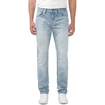 Buffalo David Bitton Slim Ash Jeans för män, Skrynkad mellanblå, 38W / 30L Buffalo David Bitton Slim Ash Jeans för män, Skrynkad mellanblå, 38W / 30L
