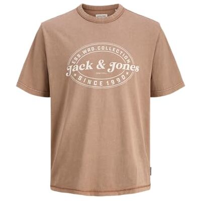 JACK & JONES Jjedover Print Tee Ss Crew Neck Pls – Plus Size, Munkar rock, 3XL JACK & JONES Jjedover Print Tee Ss Crew Neck Pls – Plus Size, Munkar rock, 3XL
