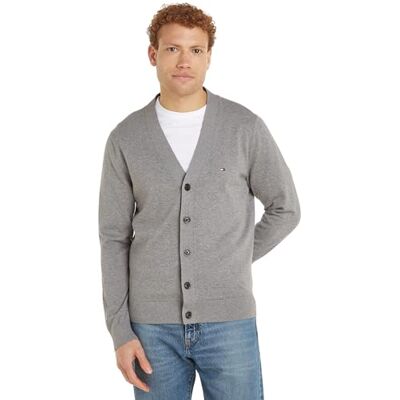 Tommy Hilfiger herr Essential bomullströja MW0MW33111, cardigan tröja, grå, XXXL, Grå (medium grå ljung), 3XL Tommy Hilfiger herr Essential bomullströja MW0MW33111, cardigan tröja, grå, XXXL, Grå (medium grå ljung), 3XL