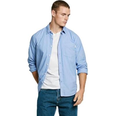 Pepe Jeans herr ARNOLD skjorta, blå (Ljus THAMES BLUE), M, Blå (ljus Themsblå), M Pepe Jeans herr ARNOLD skjorta, blå (Ljus THAMES BLUE), M, Blå (ljus Themsblå), M