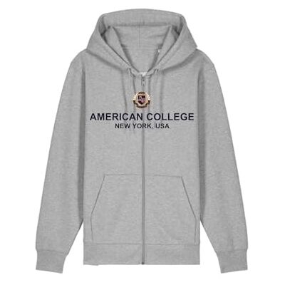 AMERICAN COLLEGE USA 10 år gammal grå dragkedja sweatshirt, Färg: grå, 10 �r AMERICAN COLLEGE USA 10 år gammal grå dragkedja sweatshirt, Färg: grå, 10 �r