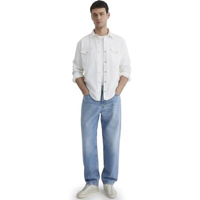 Mavi TED-tröja för män, off white denim, L, Off White Denim, L Mavi TED-tröja för män, off white denim, L, Off White Denim, L