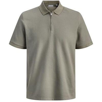 JACK & JONES Jjeaustin Zip Polo Ss Noos, Vetiver, XL JACK & JONES Jjeaustin Zip Polo Ss Noos, Vetiver, XL