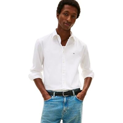Tommy Hilfiger herr CORE Flex POPLIN solid RF-tröja MW0MW39988 L/S skjorta, vit, 3XL, Vit (vit), 3XL Tommy Hilfiger herr CORE Flex POPLIN solid RF-tröja MW0MW39988 L/S skjorta, vit, 3XL, Vit (vit), 3XL