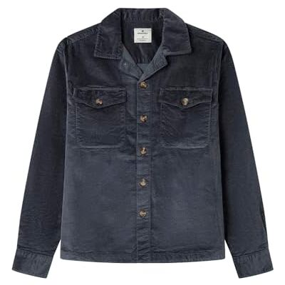 Springfield Corduroy Overshirt T-shirt, blå, L för män Springfield Corduroy Overshirt T-shirt, blå, L för män