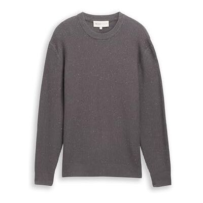 TOM TAILOR Denim herrtröja, 39387 – Mid Grey Multi Color Neps, XXL TOM TAILOR Denim herrtröja, 39387 – Mid Grey Multi Color Neps, XXL