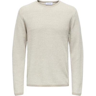 Only & Sons Onseric Reg 12 Struc Crew Knit Noos, Silverfoder, XS Only & Sons Onseric Reg 12 Struc Crew Knit Noos, Silverfoder, XS