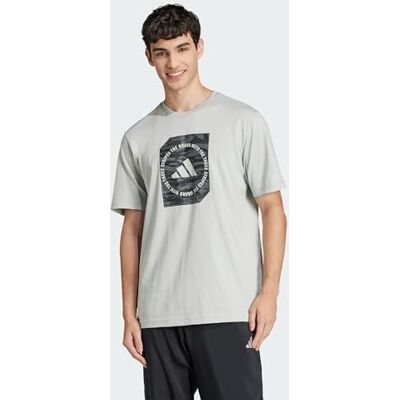 adidas Mezczyzni CAMO SHAPE GRAPHIC T-SHIRT, wonder silver, XS adidas Mezczyzni CAMO SHAPE GRAPHIC T-SHIRT, wonder silver, XS