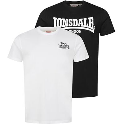 Lonsdale T-shirt för män Regular Fit Dubbelpack YARNBROOK, Svart/Vit, 5XL Lonsdale T-shirt för män Regular Fit Dubbelpack YARNBROOK, Svart/Vit, 5XL