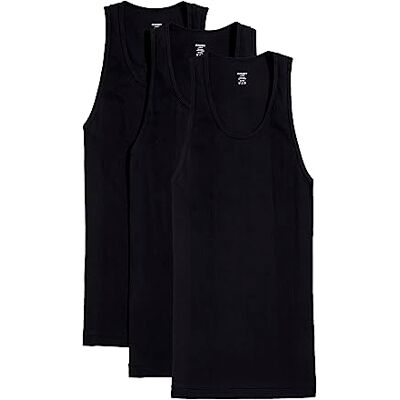 2(X)IST 2(X) IST Män Essential bomull linne 3-pack, djupsvart, S 2(X)IST 2(X) IST Män Essential bomull linne 3-pack, djupsvart, S