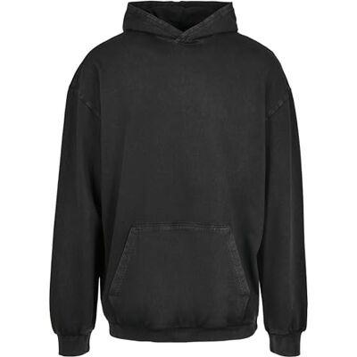 Urban Classics Acid Washed Big Hoody, herr huvtröja, finns i svart, storlekar S till XXL, svart, M Urban Classics Acid Washed Big Hoody, herr huvtröja, finns i svart, storlekar S till XXL, svart, M