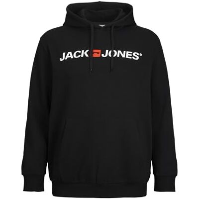 JACK & JONES JACK&JONES PLUS JJECORP Old Logo Sweat Hood NOOS PLS, Svart/detalj: reg fit, 5XL/Stor JACK & JONES JACK&JONES PLUS JJECORP Old Logo Sweat Hood NOOS PLS, Svart/detalj: reg fit, 5XL/Stor