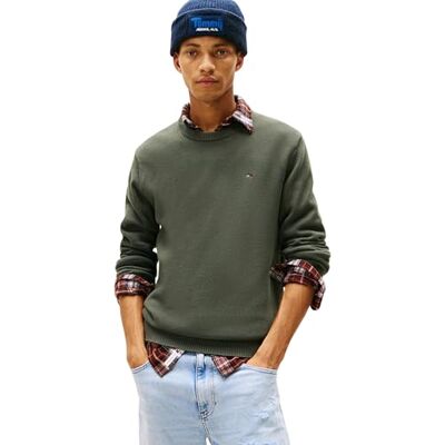 Tommy Jeans TJM Slim ESS tröja EXT DM0DM21787, grön, XXL, Grön (tenngrön), XXL Tommy Jeans TJM Slim ESS tröja EXT DM0DM21787, grön, XXL, Grön (tenngrön), XXL