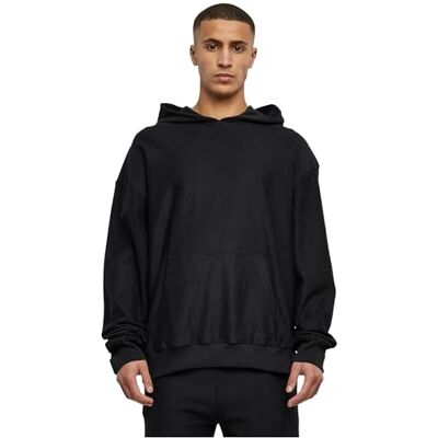 Urban Classics Mäns Rib Terry Boxy Hoody-tröja, svart, L, svart, L Urban Classics Mäns Rib Terry Boxy Hoody-tröja, svart, L, svart, L