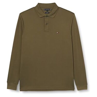Tommy Hilfiger herr L/S Liquid Cotton REG Polo MW0MW37317, L/S Polo, Khaki, S, Kaki (armégrön), S Tommy Hilfiger herr L/S Liquid Cotton REG Polo MW0MW37317, L/S Polo, Khaki, S, Kaki (armégrön), S