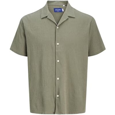 JACK & JONES Jorluke Crinkle Resort Shirt Ss Sn, Mulled Basilika, S JACK & JONES Jorluke Crinkle Resort Shirt Ss Sn, Mulled Basilika, S