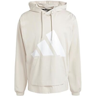 adidas För Män ESSENTIALS BIG LOGO SINGLE JERSEY HOODIE, wonder alumina/white, S adidas För Män ESSENTIALS BIG LOGO SINGLE JERSEY HOODIE, wonder alumina/white, S