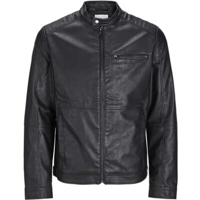 JACK & JONES Jjedylan PU bikerjacka Noos bikerjacka, svart, XS JACK & JONES Jjedylan PU bikerjacka Noos bikerjacka, svart, XS
