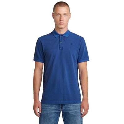 G-STAR 8719965012981 Dunda Overdyed Slim Polo, Blå (Racing Blue Gd D11595-d756-h739), XL G-STAR 8719965012981 Dunda Overdyed Slim Polo, Blå (Racing Blue Gd D11595-d756-h739), XL